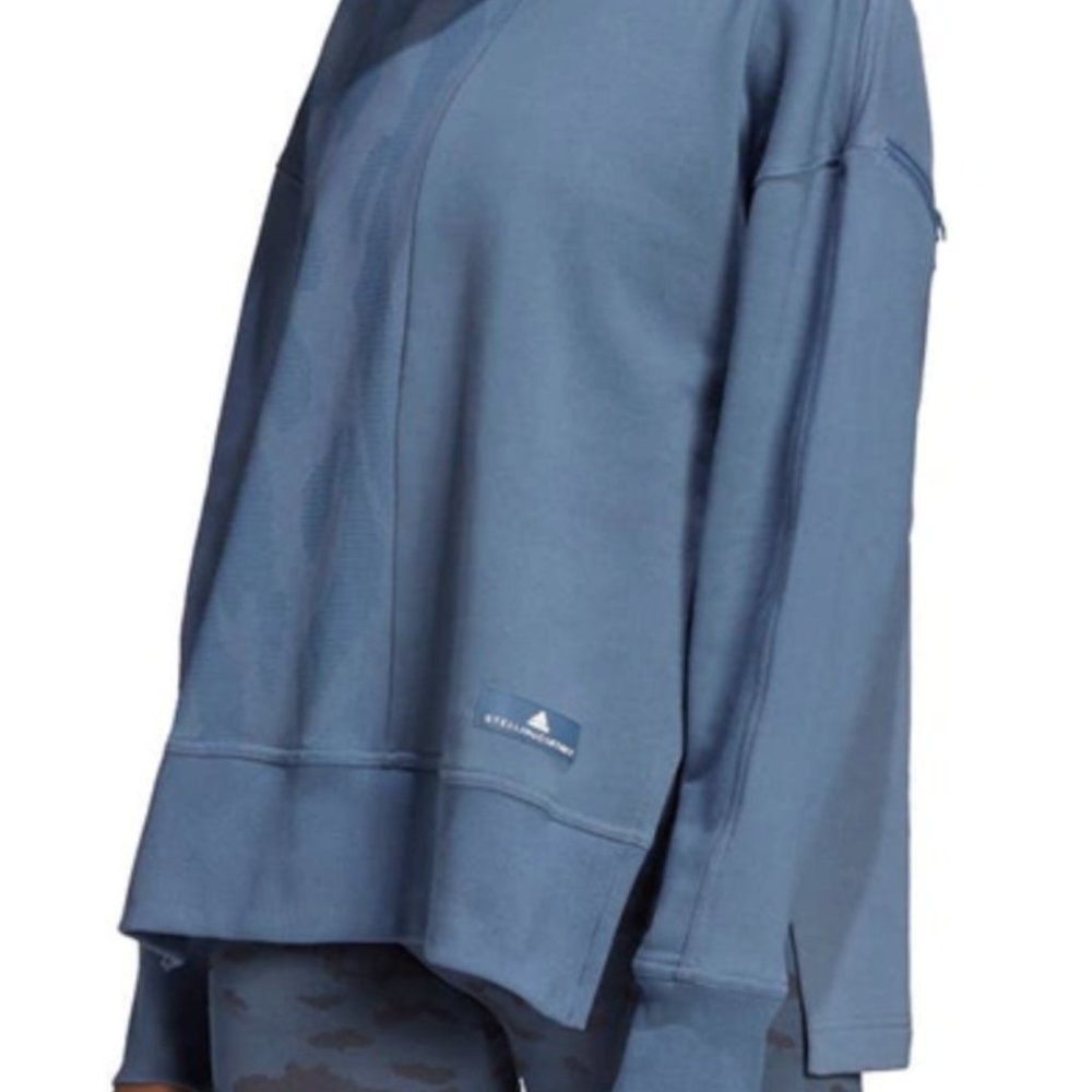 Adidas by Stella McCartney Camo Detail Vented Sweatshirt in Tech Ink - Medium